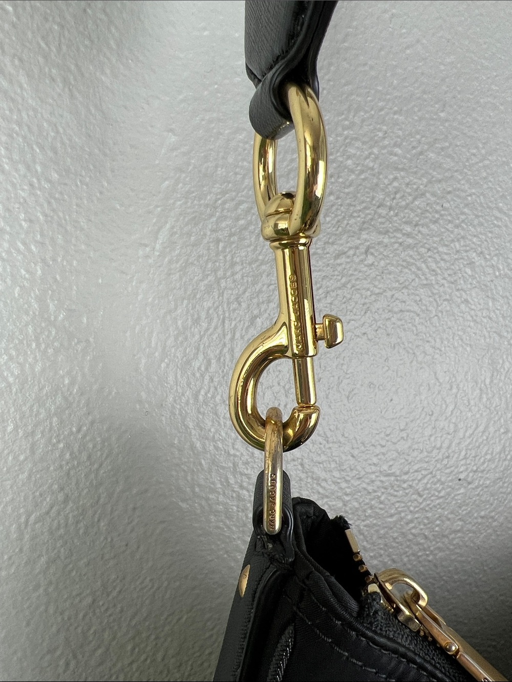 Marc Jacobs Black Nylon Hobo Shoulder Bag with Gold Tone Hardware - Picture 2 of 16